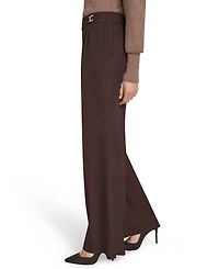 Halston Women's Mid Rise Wide Leg Trousers