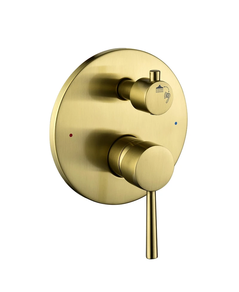 Rainsken Wall Mounted Shower Faucet Set for Bathroom with High Pressure 10" Stainless Steel Rain Shower head Handheld Shower Set, Brushed Gold