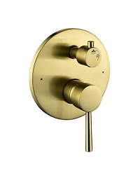 Rainsken Wall Mounted Shower Faucet Set for Bathroom with High Pressure 10" Stainless Steel Rain Shower head Handheld Shower Set, Brushed Gold