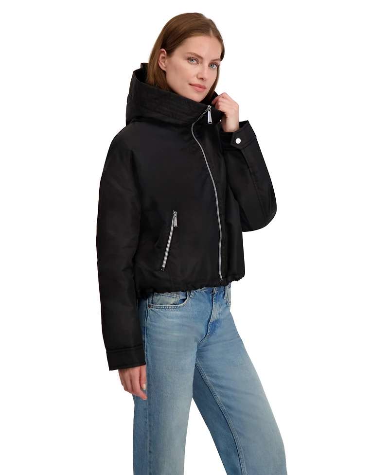 Laundry By Shelli Segal Women's Hooded Bomber Jacket