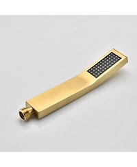Rainsken 12" Rain Brushed Gold Shower Head Systems Wall Mounted Shower Full Body Coverage Square Shower Head