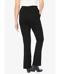Woman Within Women's Tall Stretch Ponte Knit Pull-On Bootcut Pants