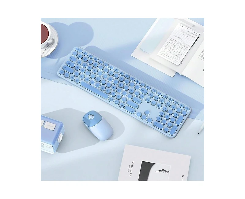 Wireless Keyboard And Mouse Combo - Usb & Type C 2-In-1 Receiver, Full Size Wireless Keyboard Mouse Combo, Compatible with Laptop, Desktop