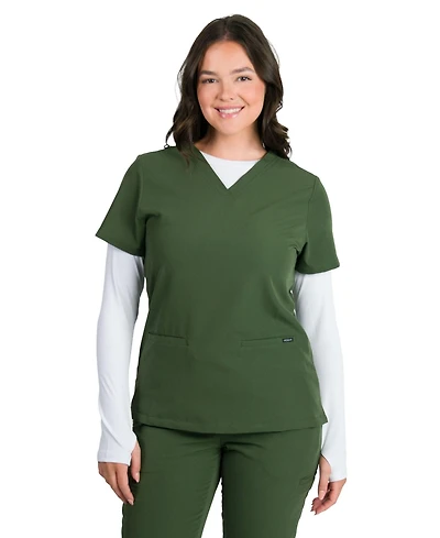 Medgear Sofia Women's Slim Scrubs Top with 3 Pockets