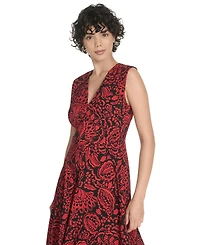 Tommy Hilfiger Women's Printed V-Neck Midi Dress