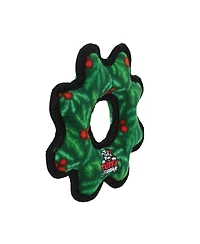 Tuffy Holiday Jr Gear Ring Wreath, Durable Plush Squeaky Dog Toy