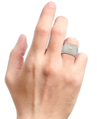 Macy's Men's Diamond Ring (1 ct. t.w.) in Yellow Gold Plated Sterling Silver