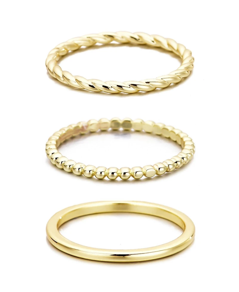 Adornia Gold Plated Thin Stacking Band Set
