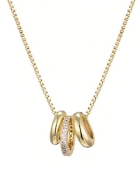 Adornia Gold Cubic Zirconia Three-Ring Necklace
