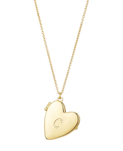Adornia Gold Initial Heart Locket Necklace