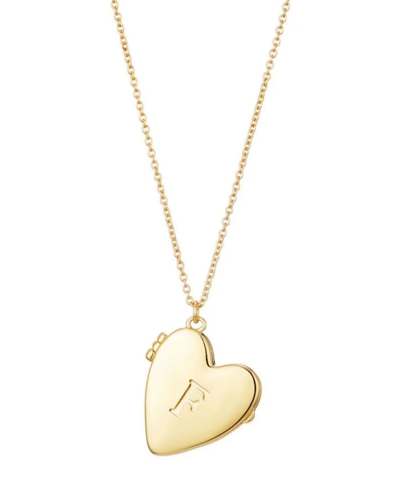 Adornia Gold Initial Heart Locket Necklace