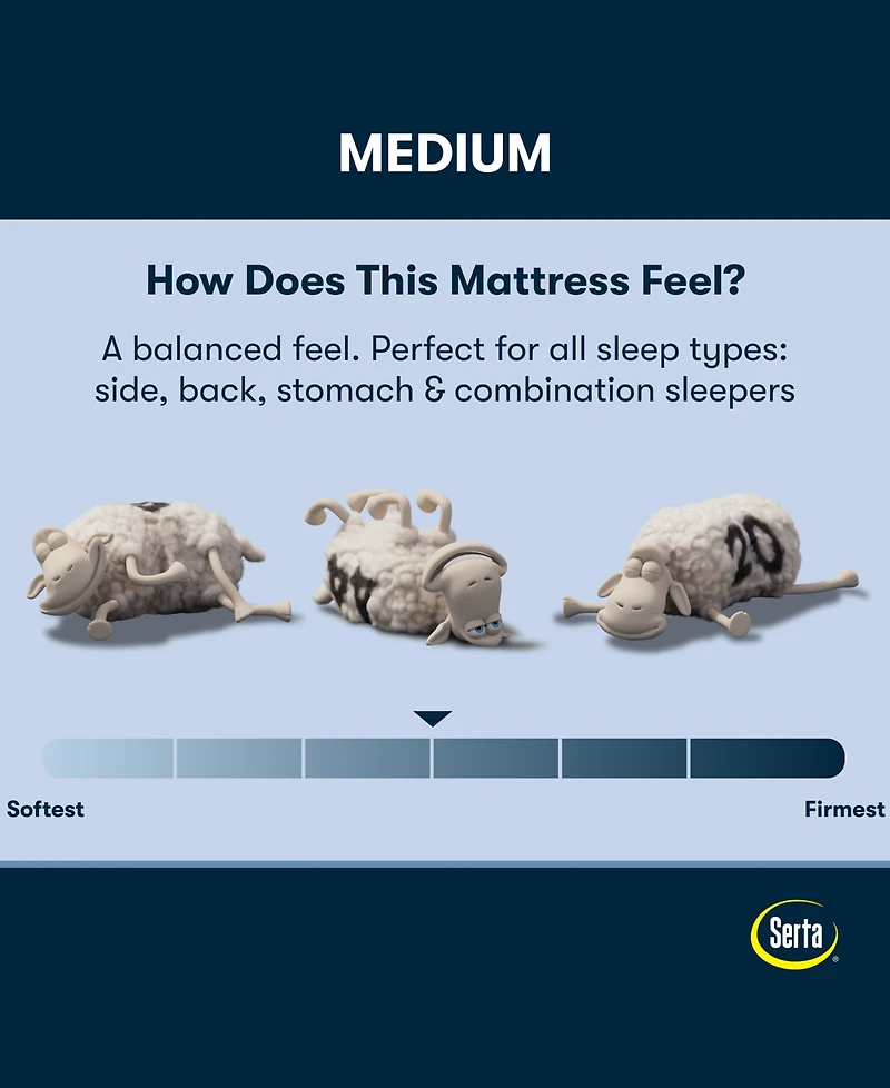 Serta Perfect Sleeper Lavender Falls 12" Medium Hybrid Tight Top Mattress Set, California King
