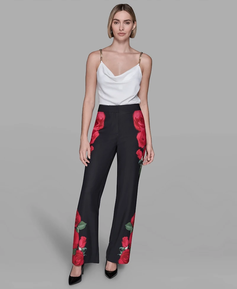 Karl Lagerfeld Paris Women's Floral Print Pants