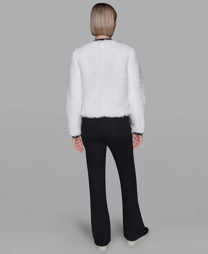 Karl Lagerfeld Paris Women's Crewneck Pocket Detail Jacket