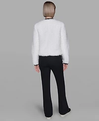 Karl Lagerfeld Paris Women's Crewneck Pocket Detail Jacket