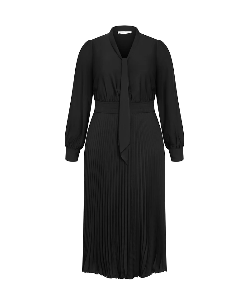 City Chic Women's Marily Pleat Midi Dress
