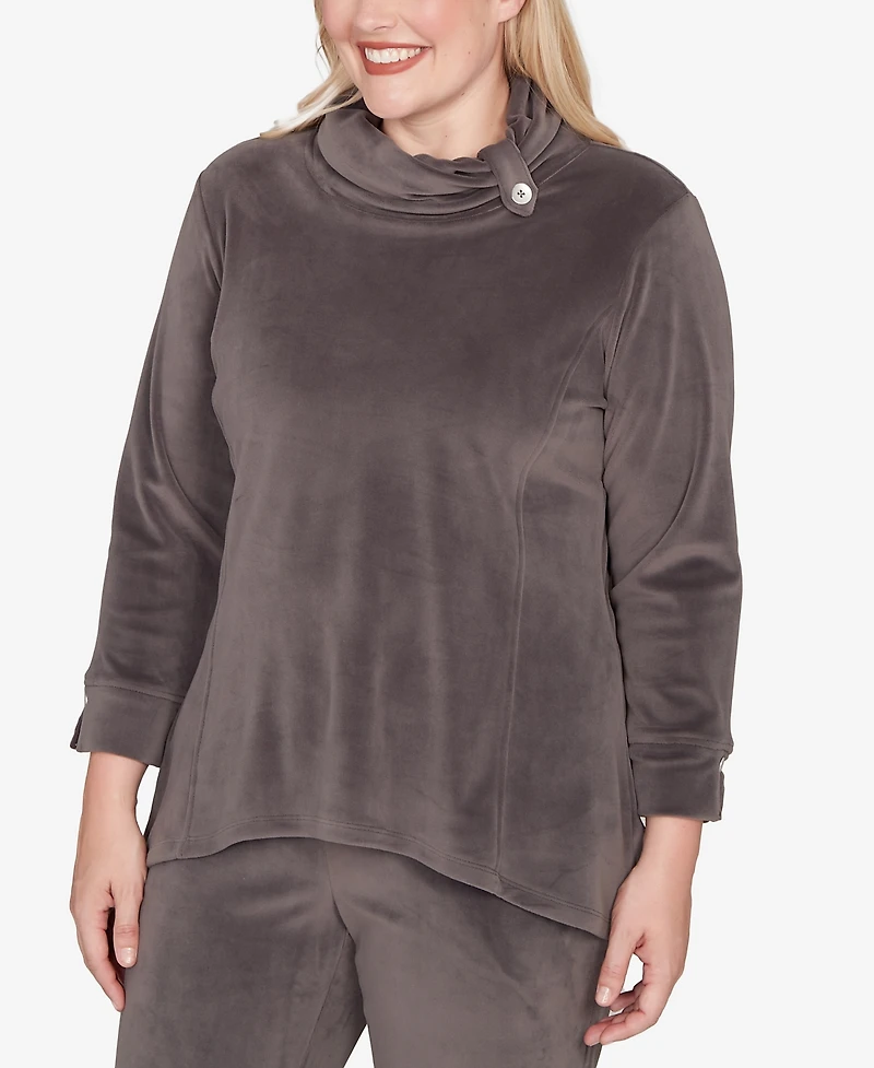 Alfred Dunner Calm Luxe Cowl Neck Top