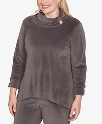 Alfred Dunner Calm Luxe Cowl Neck Top