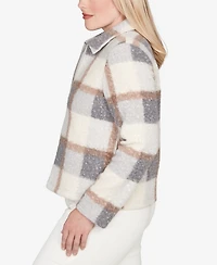 Alfred Dunner Vienna Plaid Knit Boucle Jacket