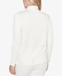 Alfred Dunner Vienna Metallic Studded Animal Pattern Knit Top