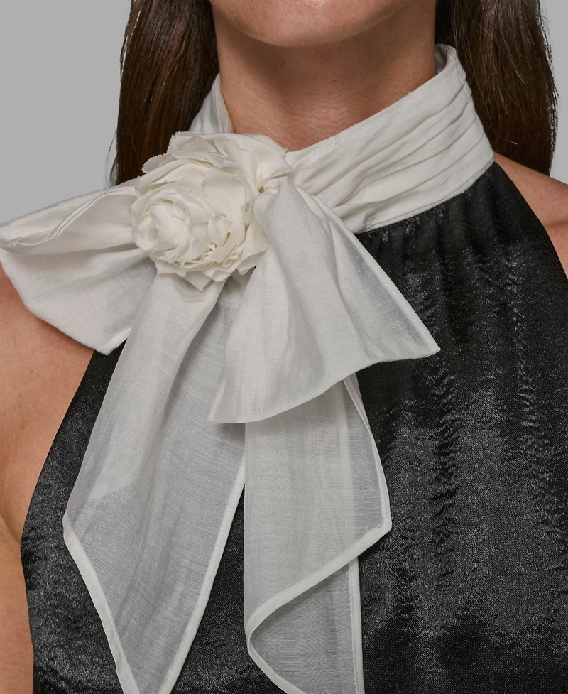 Karl Lagerfeld Paris Women's Halter Bow Neck Top