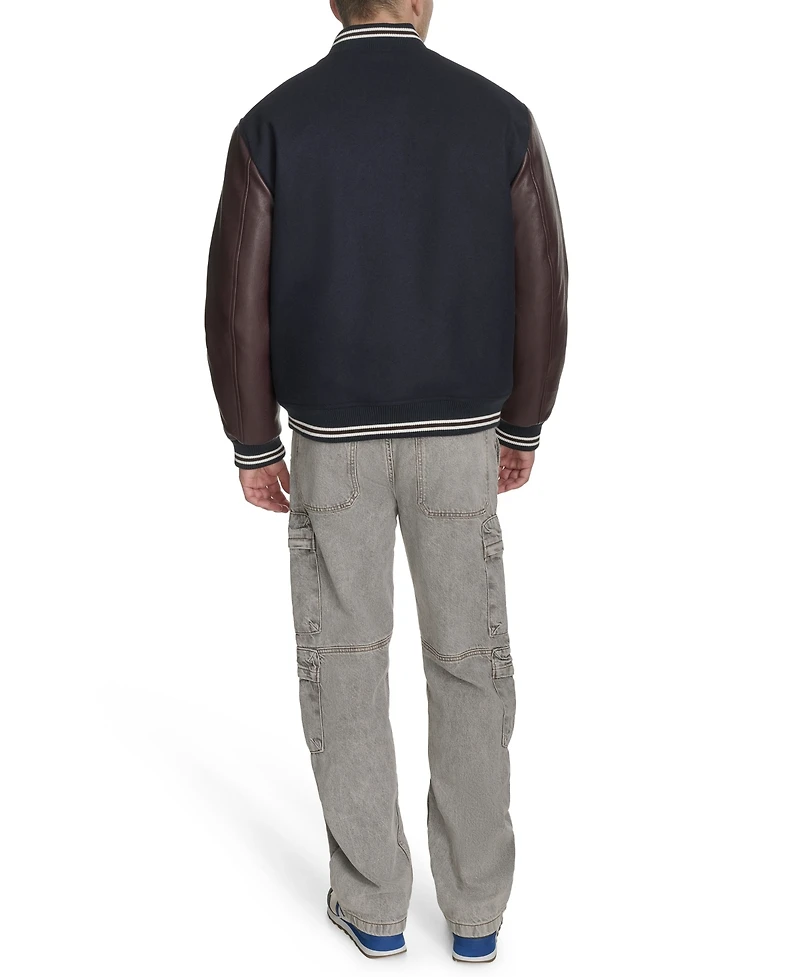 Champion Men's Mixed Media Varsity Jacket