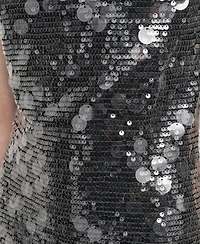 Dkny Women's Sleeveless Jewel Neck Sequin Sheath Dress