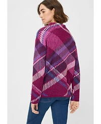 Olsen Women's Plaid Statement Sweater