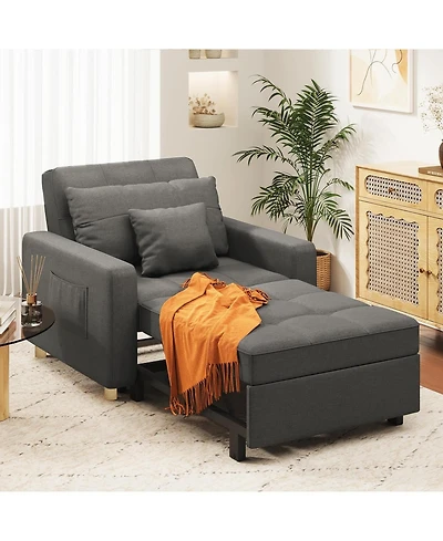 Aecojoy 36" Sleeper Chair, Convertible Chair Bed for Adults, 3-in-1 Pull Out Sofa Chair