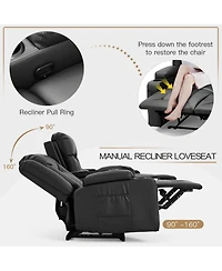 Aecojoy Recliner Loveseat with Console&Bluetooth Speakers, Manual Rv Reclining Sofa