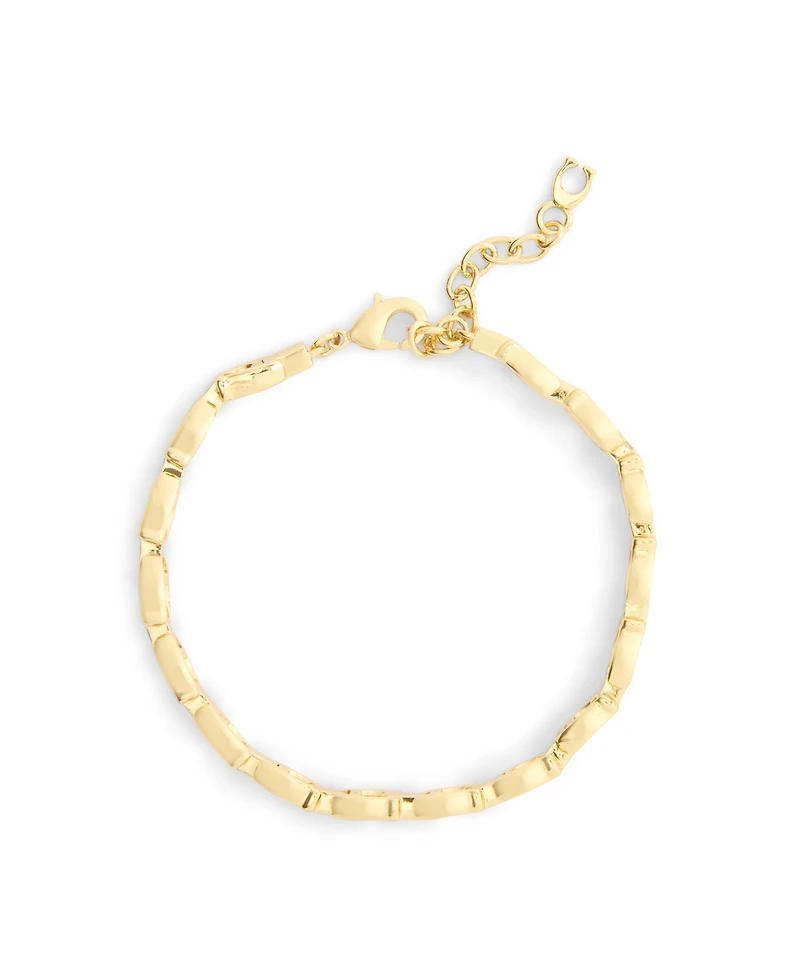 Coach Gold Beveled Signature C Link Bracelet