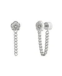 Coach Faux Stone Signature Tea Rose Front Back Earrings