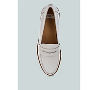 Roxana Real Leather Penny Strap Loafers Women