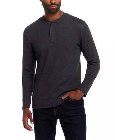 Weatherproof Vintage Men's Long Sleeve Waffle Henley Neck T-Shirt