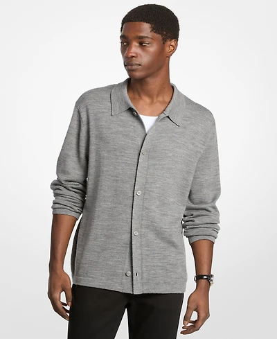 Michael Kors Men's Wool Collared Cardigan Sweater