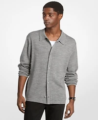 Michael Kors Men's Wool Collared Cardigan Sweater