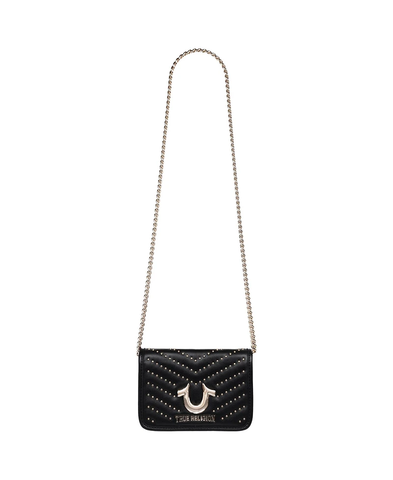 True Religion Horseshoe Multi Stud Flap Crossbody