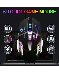 104 Keys Wired Cool Gaming Keyboard And Mouse Set