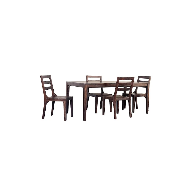 Porter Designs Fall River Solid Sheesham Wood Dining Chair, Brown (Set of 2)