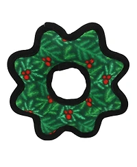 Tuffy Holiday Medium Gear Ring Wreath, Durable Plush Squeaky Dog Toy