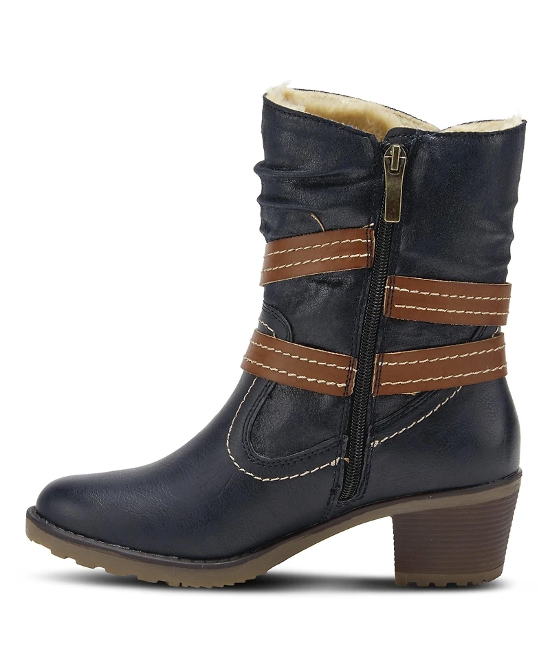 Spring Step Boisa Waterproof Mid Boot with Quilted Detail and Faux Fur Lining