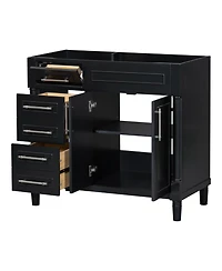 Lovmor 36inch Bathroom Vanity without Sink Freestanding Bathroom Storage Cabinet with 2 Drawers Only Height Adjustable Shelf