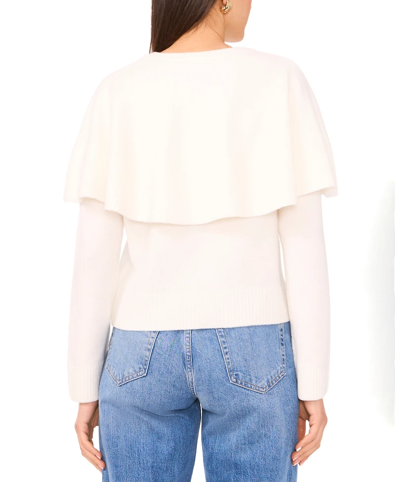 Vince Camuto Women's Long Sleeve Sweater with Shawl