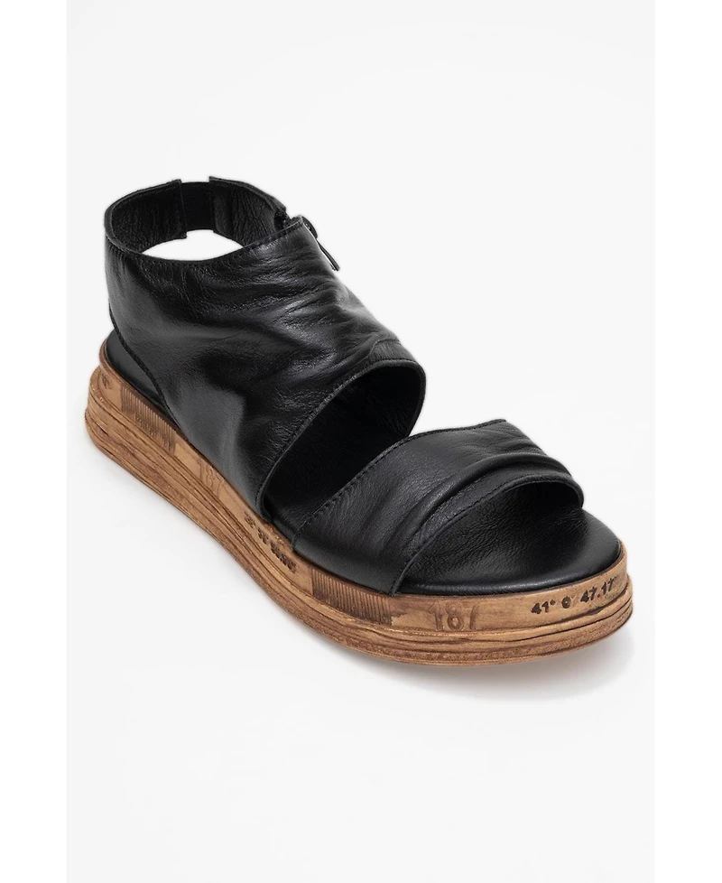 Forever & Always Shoes Lunas Leather Side-Zip Sandal (Women)