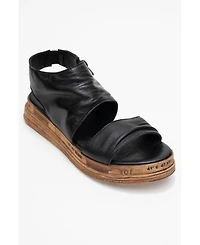 Forever & Always Shoes Lunas Leather Side-Zip Sandal (Women)