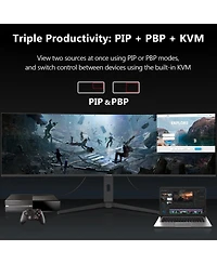 UG49W 49 inch Super Ultra Wide Dqhd 5120 x 1440 144Hz 1ms 3800R Curved Gaming Monitor
