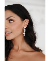 Rosette Crystal Drop Earrings