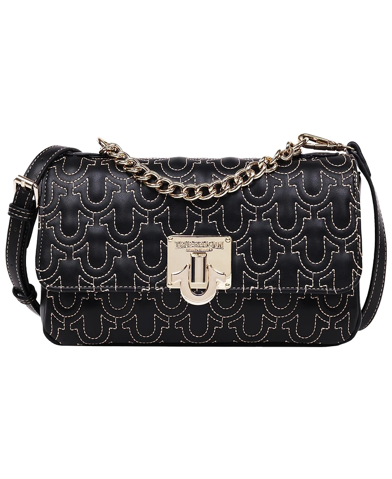 True Religion Horseshoe Quilted Flap Shoulder Bag