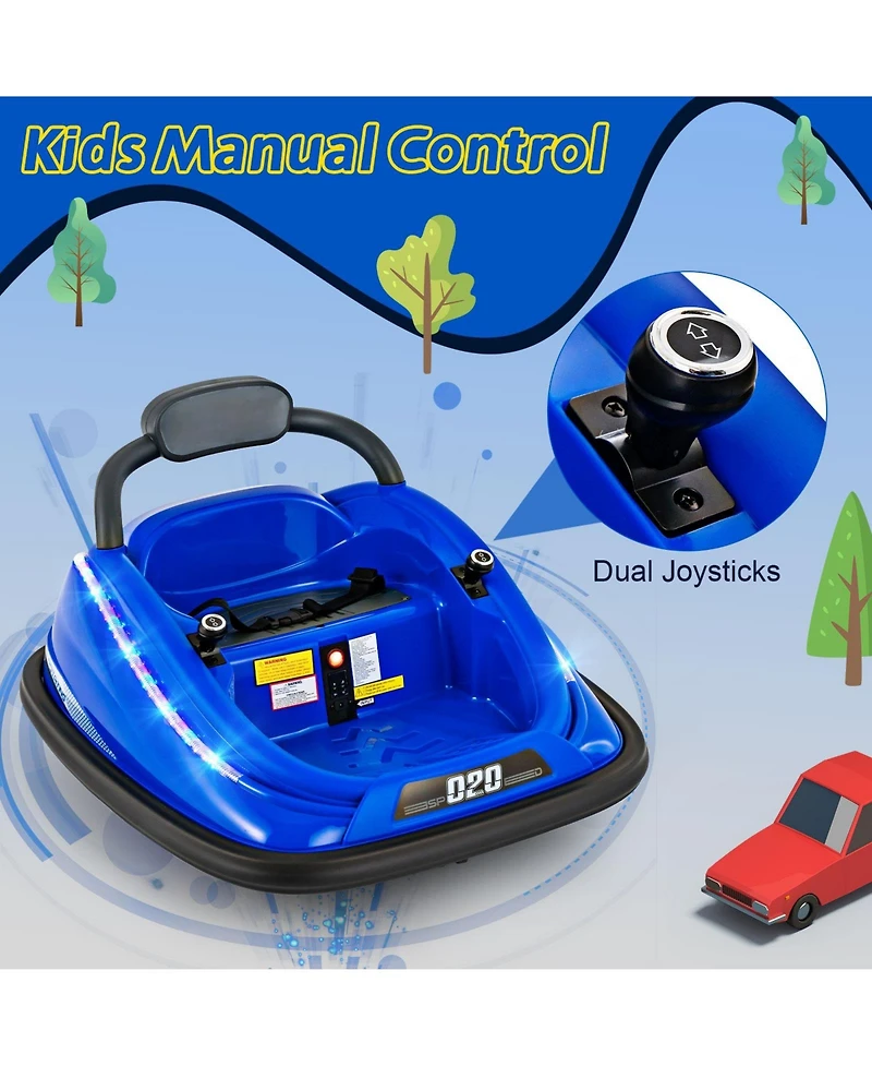 12V Kids Bumper Car Ride On Toy with Remote Control and 360° Spin