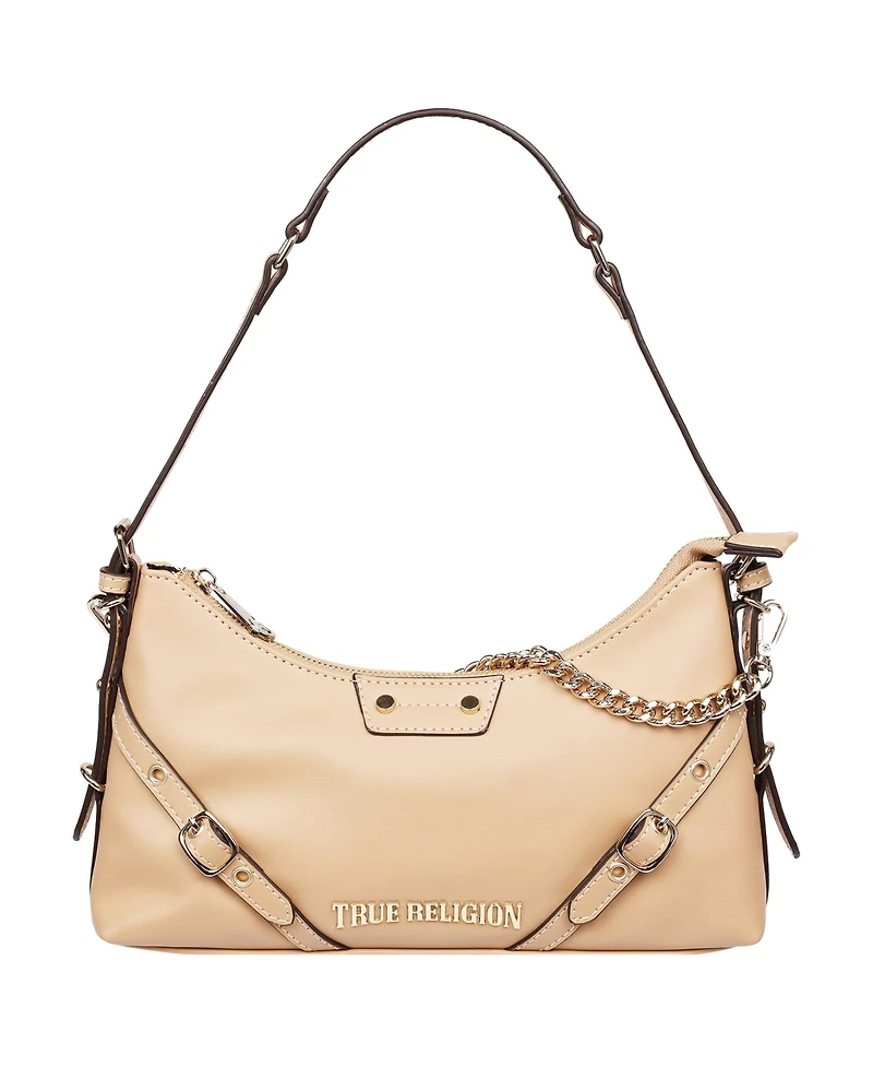 True Religion Smooth Pu Belted Shoulder Bag